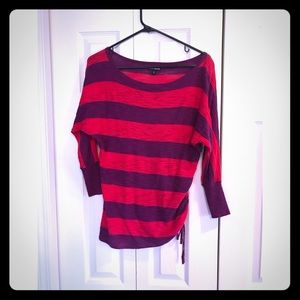 Express Striped dolman with tie up sides - small